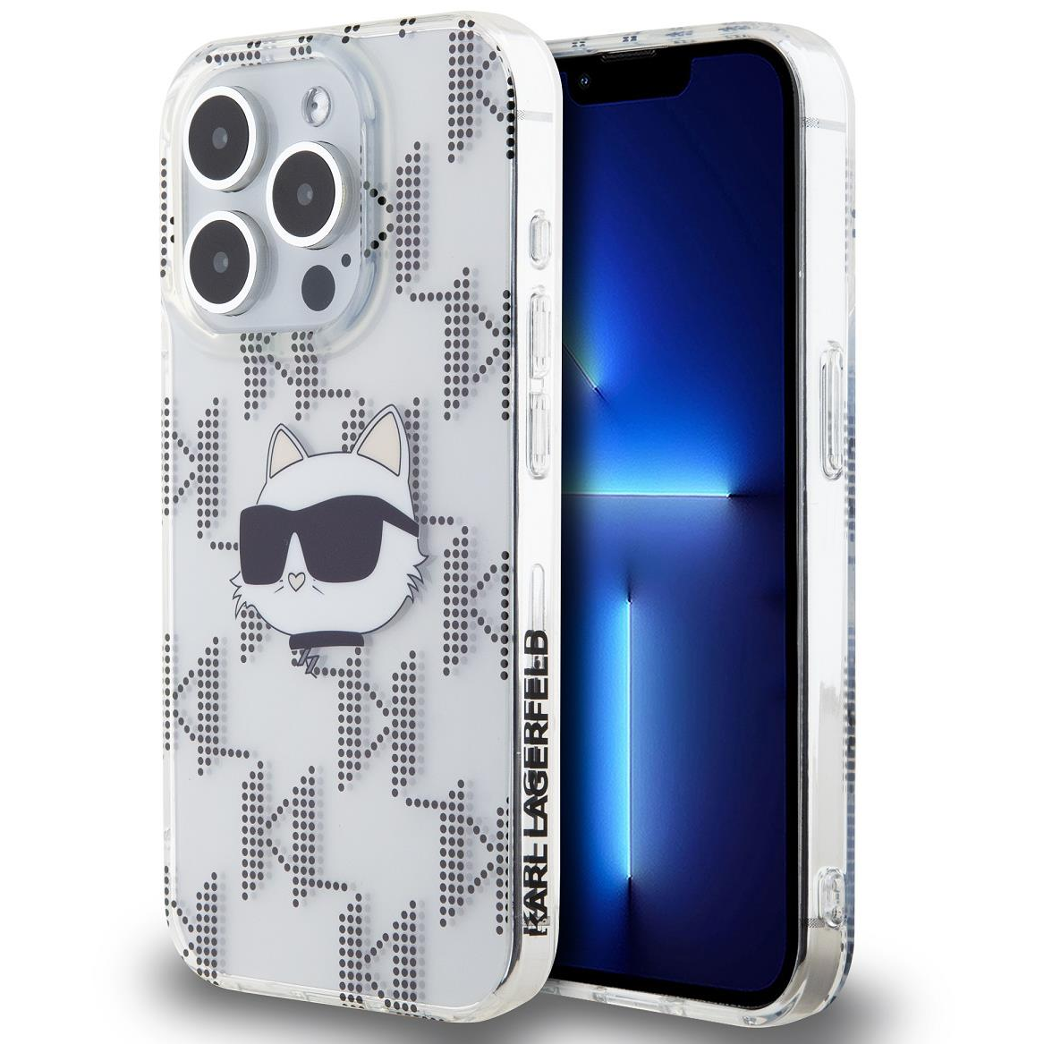 Karl Lagerfeld IML Electroplated Choupette Head iPhone 15 Pro Max átlátszó tok (KLHCP15XHKLPCHT)