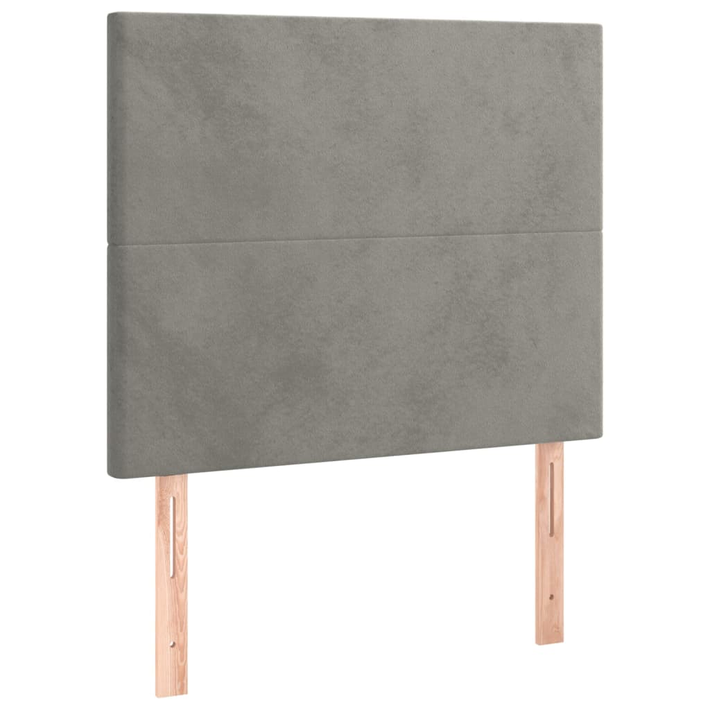 2 db világosszürke bársony fejtámla 90x5x78/88 cm (3116088)