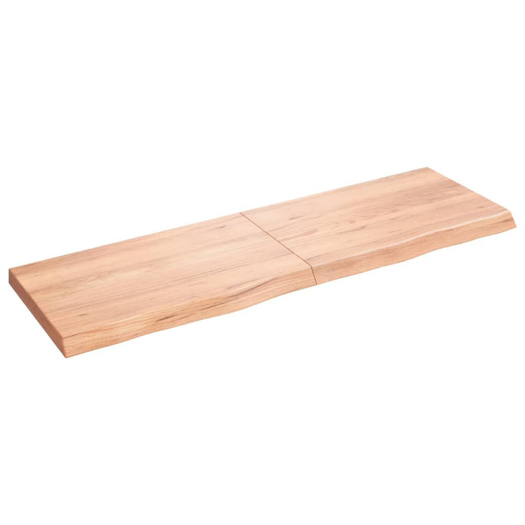világosbarna kezelt tömör tölgyfa fali polc 160 x 50 x (2-6) cm (363713)