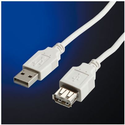 Value USB kábel USB 2.0 USB-A dugó, USB-A alj 0.80 m Fehér Árnyékolt 11.99.8946