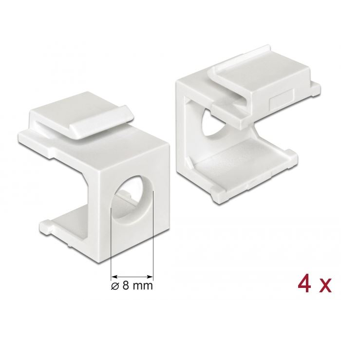 Delock Keystone borító 8 mm-es lyukkal fehér 4db (86400) (delock86400)