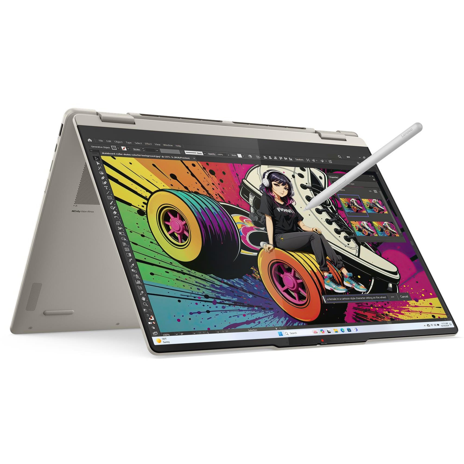 Lenovo Yoga 7 2-in-1 16AKP10 Copilot+ PC AMD Ryzen AI 5 340 Hibrid (2 az 1-ben) 40,6 cm (16") Érintőképernyő WUXGA 16 GB LPDDR5x-SDRAM 512 GB SSD Wi-Fi 7 (802.11be) Windows 11 Home Angol