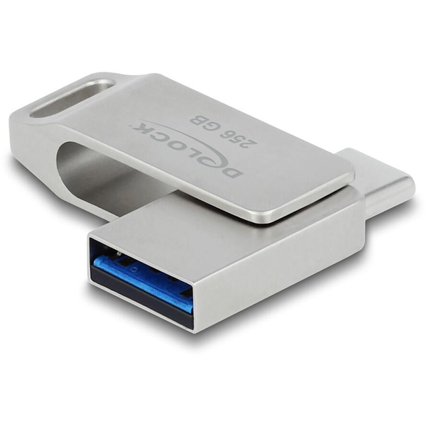 Flash disk Delock Kovové pouzdro Gr 256 GB USB 3.2 šedý