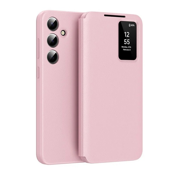 gigapack Tok álló (aktív FLIP, oldalra nyíló, Smart View Cover) RÓZSASZÍN Samsung Galaxy A55 5G (SM-A556) " csomagolás" (GP-168496)