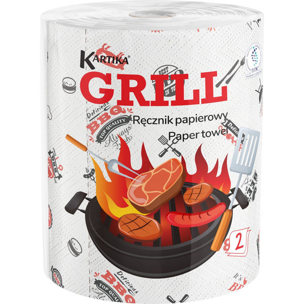 Kartika Papírtörlő 3 rétegű 1 tekercs 200 lap GRILL (5902768377699)