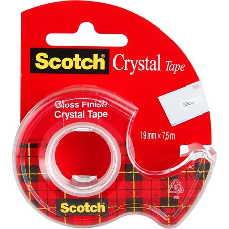 3M Scotch Crystal Tape ragasztószalag (19mm x 7,5m) adagolón (7100093859) (3m7100093859)