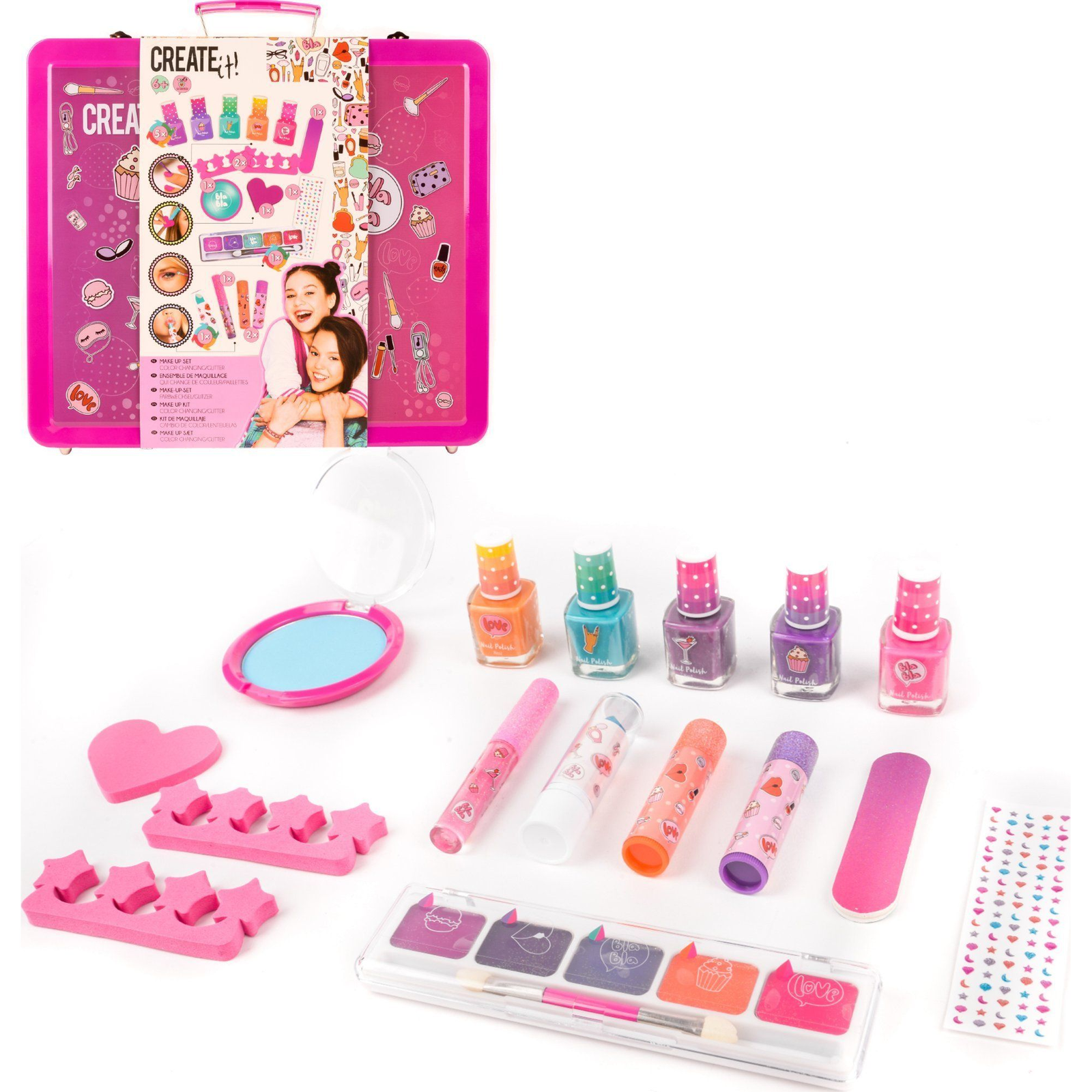 Canenco Create It! Make-Up Szett Fém Bőröndben Színváltós Színekkel (13922-uniw)