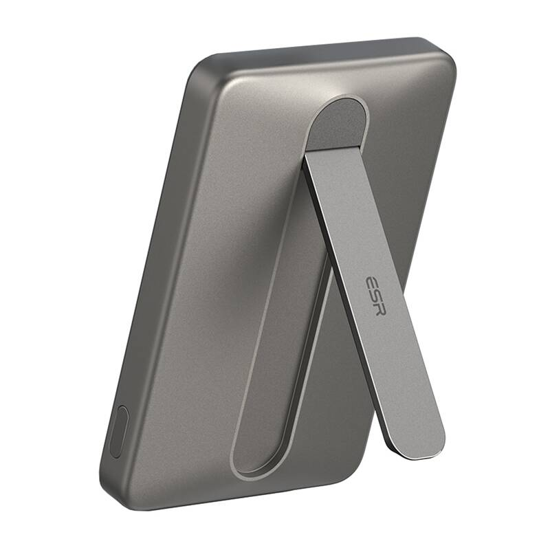 ESR 2G5220461 Qi2 MagSlim Powerbank állvánnyal USB-C + Wireless / 5000mAh 15W - Titán (2G5220461)