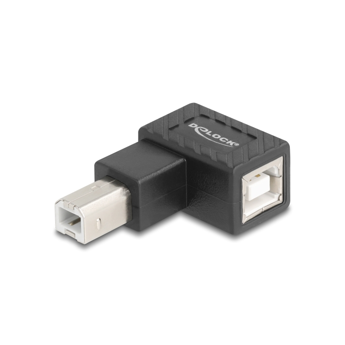 Delock USB 2.0 adapter B-típusú USB apa B-típusú USB anya 90 -ban balra hajlított (67207)