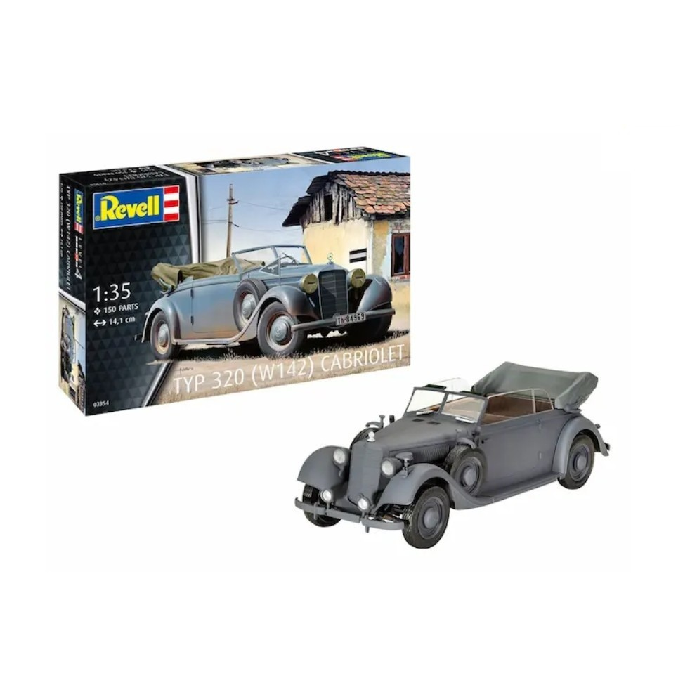 Revell 03354 w142 Cabriolet Type 320 autó műanyag makett 1:35 - Fekete (03354)