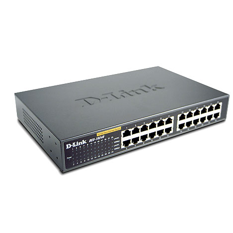 D-Link 24-port 10/100M NWay Desktop - Internal PSU (incl. 19" rack mount kit) Неуправляем