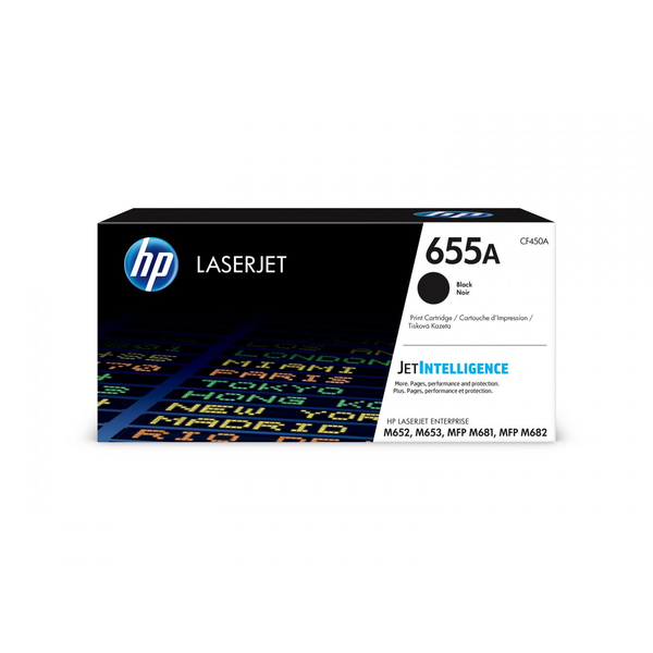 HP 655A черна тонер касета (CF450A) за 12 500 страници