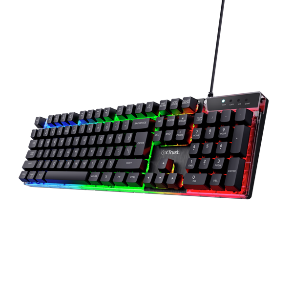 Trust 25458 GXT 835 Azor HUN vezetékes fekete gamer billentyűzet (25458)