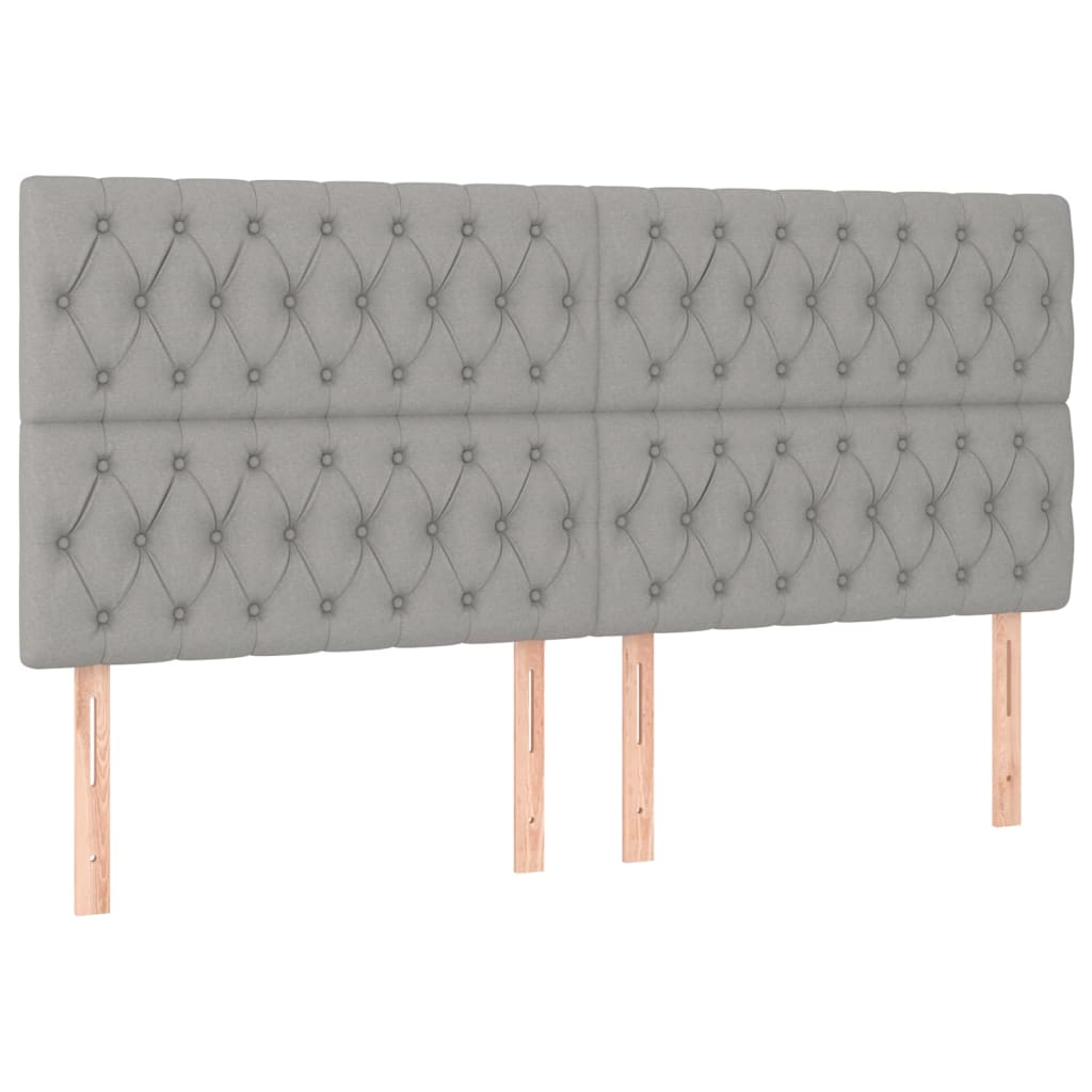 4 db világosszürke szövet fejtámla 100x7x78/88 cm (3116690)