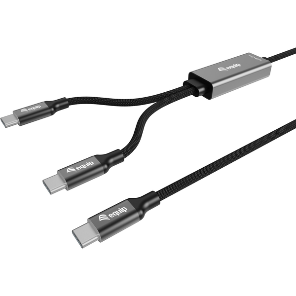Equip Kabel USB-C4.0->C Y-Kabel  PD140W St/St  1.50m schwarz