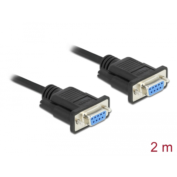 Sériový kabel RS-232 D-Sub 9-pin samice-samice, null modem CTS/RTS, 10 m