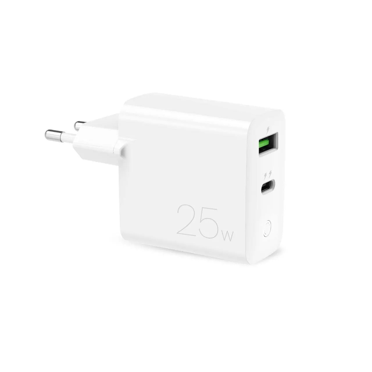 Puro FCMTCUSBAC25WPDWHI USB-A / USB-C Hálózati töltő - Fehér (25W) (FCMTCUSBAC25WPDWHI)