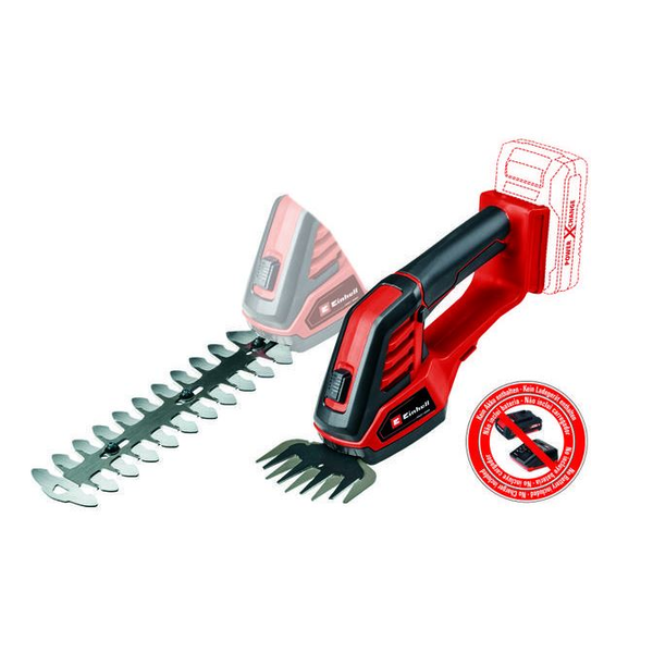 Акумулаторна ножица за трева и жив плет Einhell Power X-Change GE-CG 18/100 Li-Solo, 18V, Максимална дебелина на рязане 8 мм, Без батерия/зарядно устройство