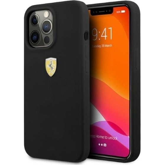 Ferrari Silicone Apple iPhone 13 Pro Magsafe hátlap tok, fekete (brak)