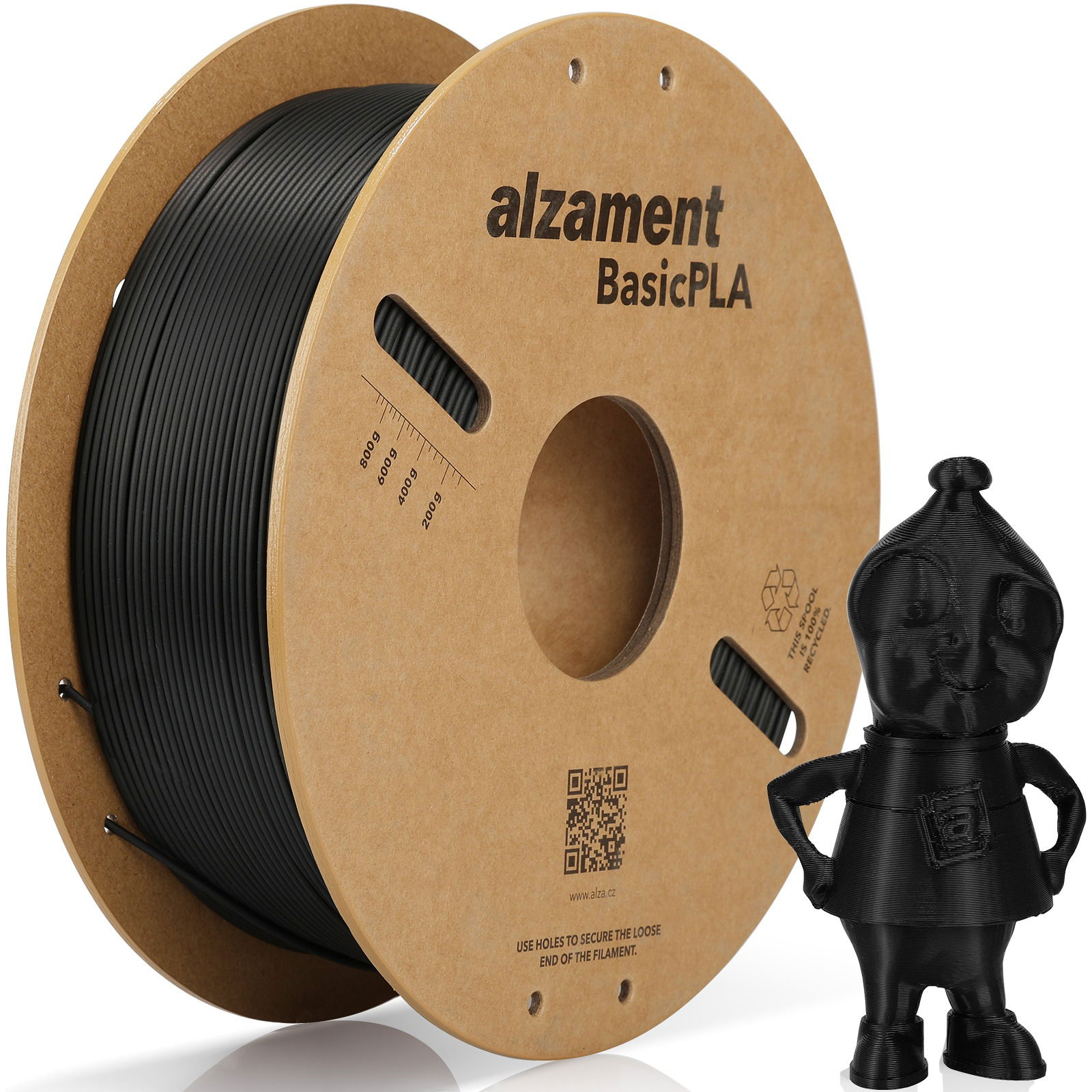 Alzament PLA Basic 1kg Black (ALZMNTB01)