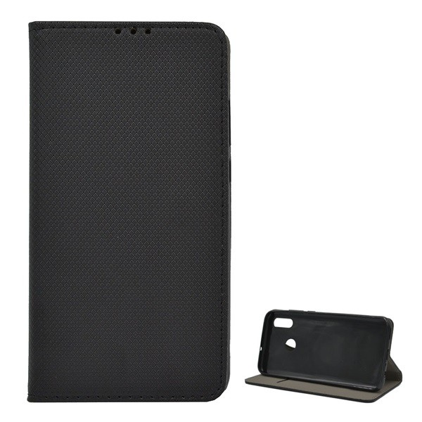 Tok álló, bőr hatású (FLIP, oldalra nyíló, asztali tartó funkció, rombusz minta) FEKETE [Honor 10 Lite] (5996457840113)