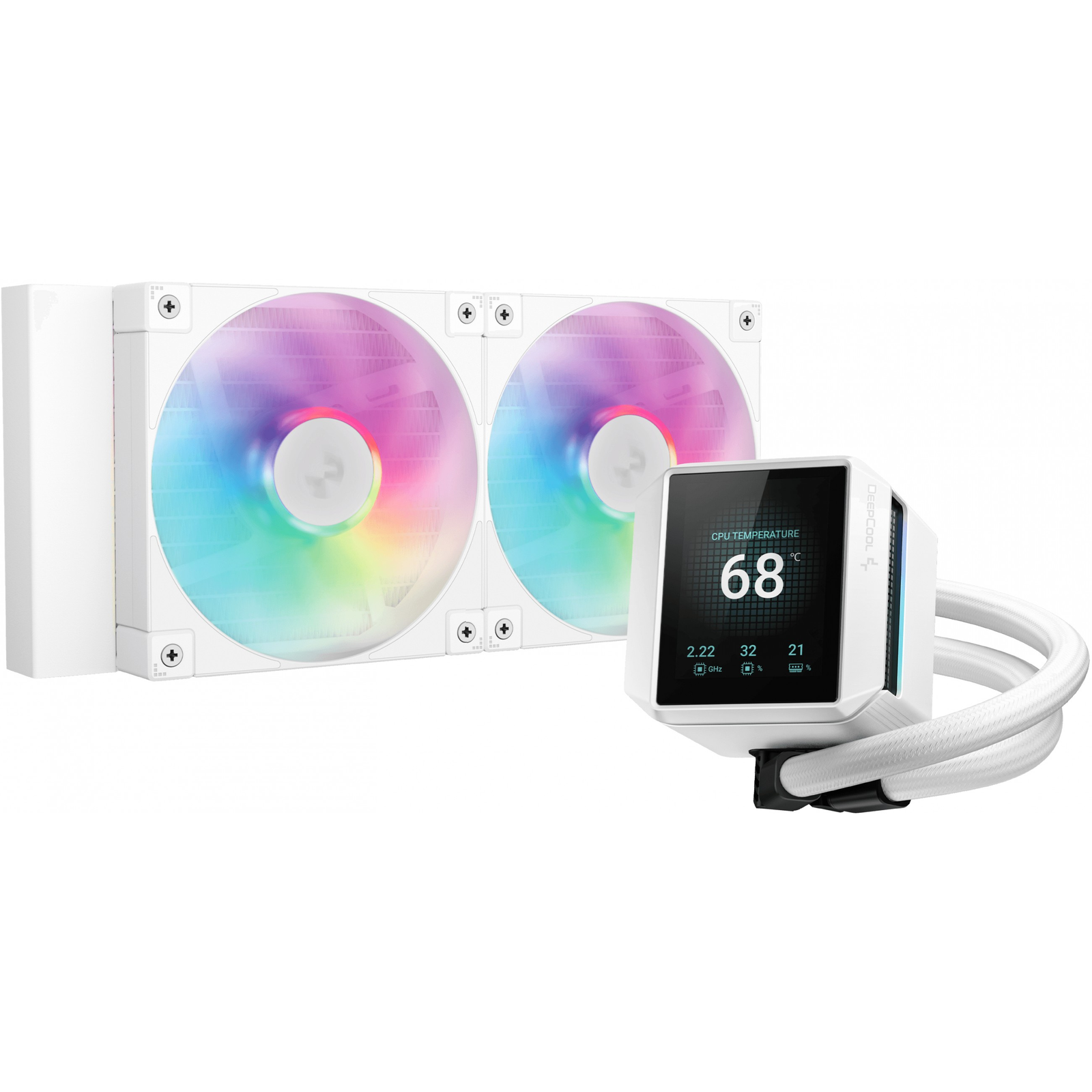 DeepCool Mystique 240 WH ARGB Procesor Vodné chladenie typu všetko v jednom 12 cm Biela 1 kusov