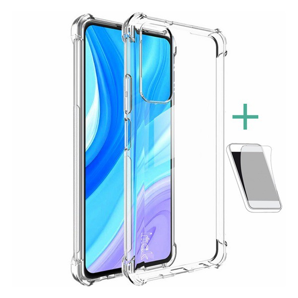 IMAK szilikon telefonvédő (közepesen ütésálló, légpárnás sarok + képernyővédő fólia) ÁTLÁTSZÓ [Huawei P Smart (2021)] (5996591023366)