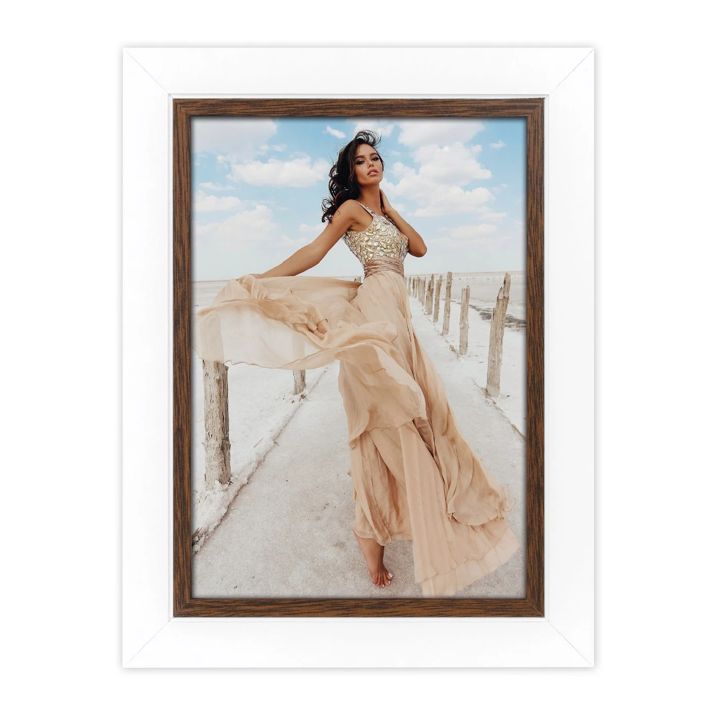 ZEP Caen CB657 13x18 Kéttónusú Képkeret - Fehér/Barna (CB657)