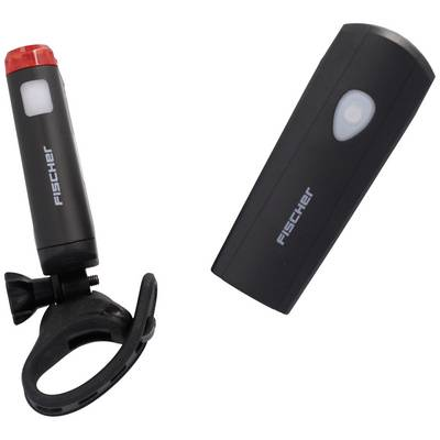 Fischer Fahrrad Kerékpár világítás készlet LED Elemekről üzemeltetett Fekete (50760)