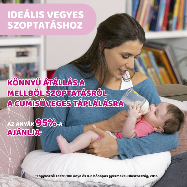 Chicco NaturalFeeling                                                                         250 ml műanyag cumisüveg,                                                  közepes folyású, (2 cseppes)                                                 dupla has