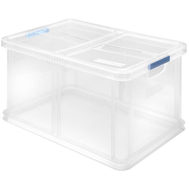 HEIDRUN Tárolódoboz fedeles 60 × 40 × 30 cm 60 l-es unibox, műanyagból (HDR7085)