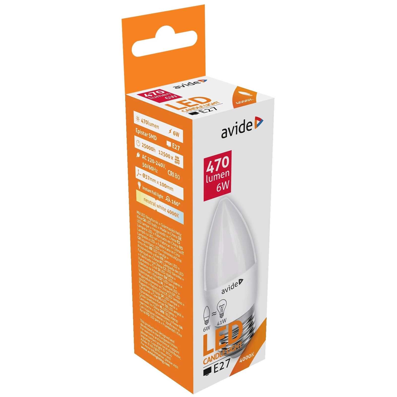 Avide LED Candle 6W E27 NW (ABC27NW-6W) (ABC27NW-6W)