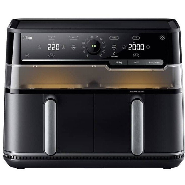 Braun TwinCook 5 Dubbel 10 l Vrijstaand 2800 W Heteluchtfriteuse Zwart