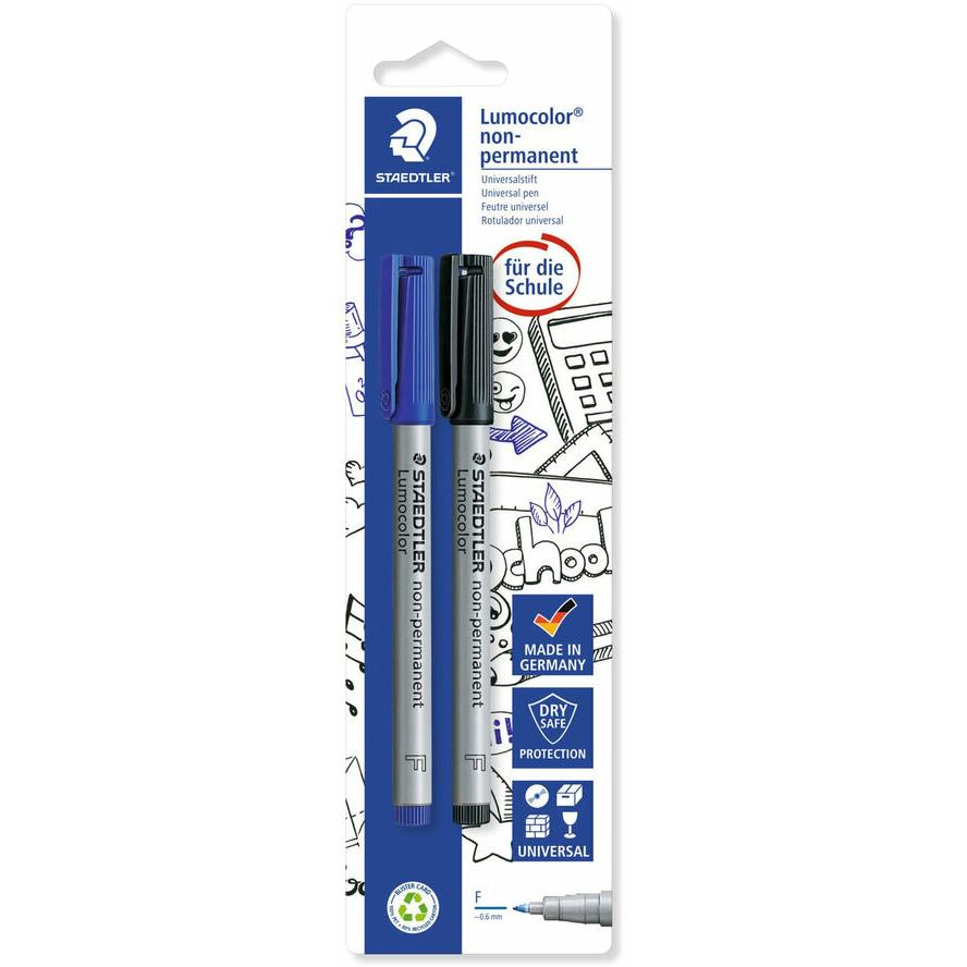 Staedtler Lumocolor F 2 darabos Filctoll készlet 0.6mm - Piros (316 ASBK2D)