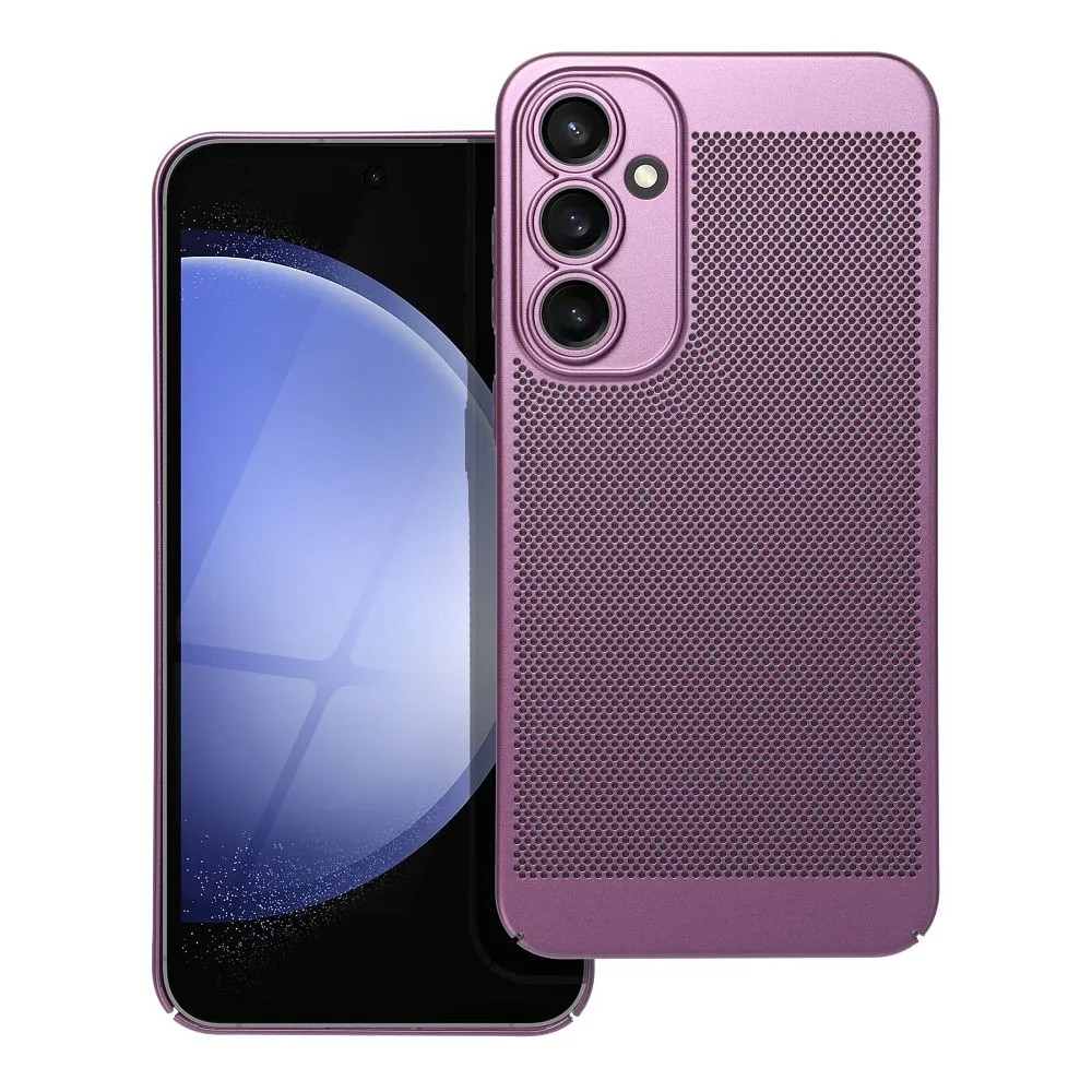 Samsung Galaxy S23 FE SM-S711, Műanyag hátlap védőtok, légáteresztő, lyukacsos minta, Breezy, lila (5903396228803)