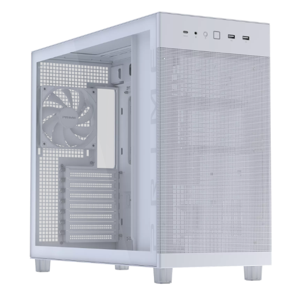ASUS Ház Prime AP303, Tápegység nélkül, Fehér, Üvegfalú