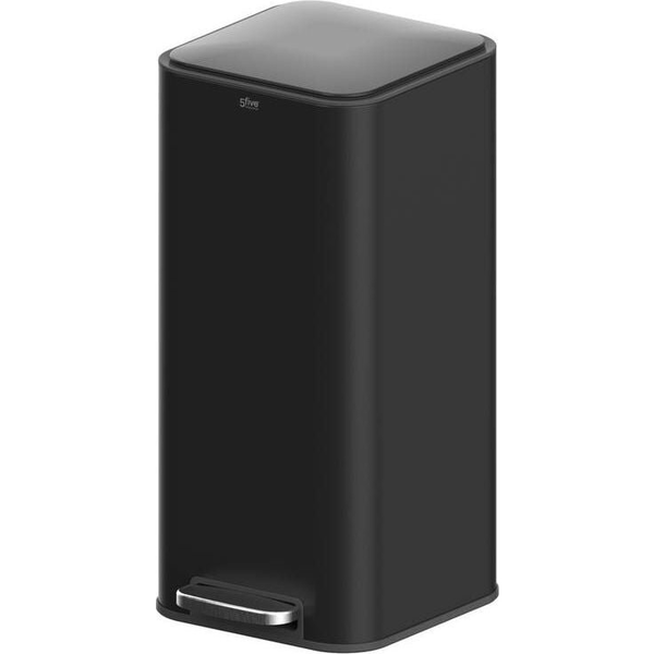 Papelera "delta" De Metal Negro 30l