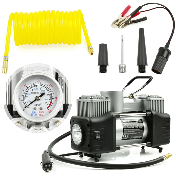 12V 250W avtomobilski kompresor 10 bar + LED svetilka