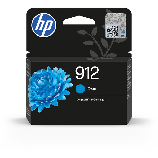 HP 912 Cyan Original Ink Cartridge blækpatron 1 stk Standard udbytte Blå