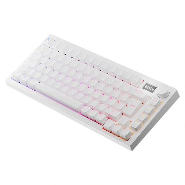 AVAX Vezetékes/Vezeték Nélküli Billentyűzet GM02 PRO USB, Fekete, Mechanikus, Red Switch, HUN, fehér (AVAX_GM02R_PRO_WHITE)