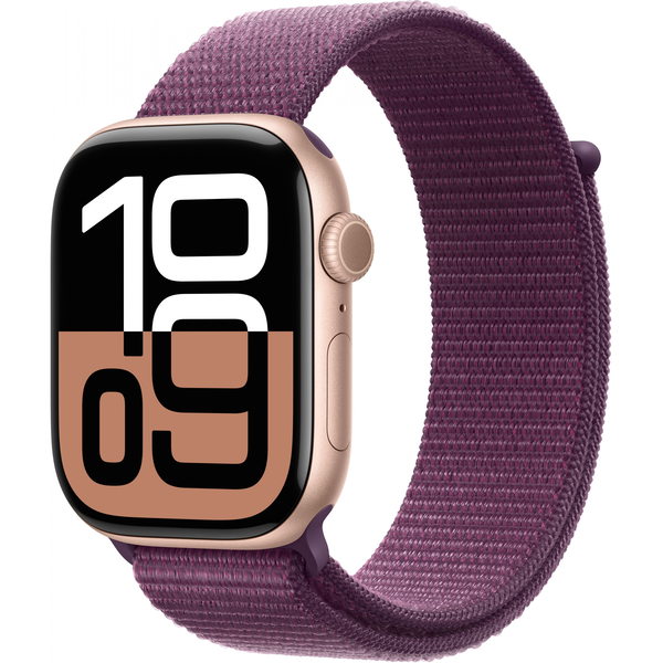 Apple Watch Series 10 GPS + Cellular 46 mm Розово злато Алуминий Слива Спортна каишка