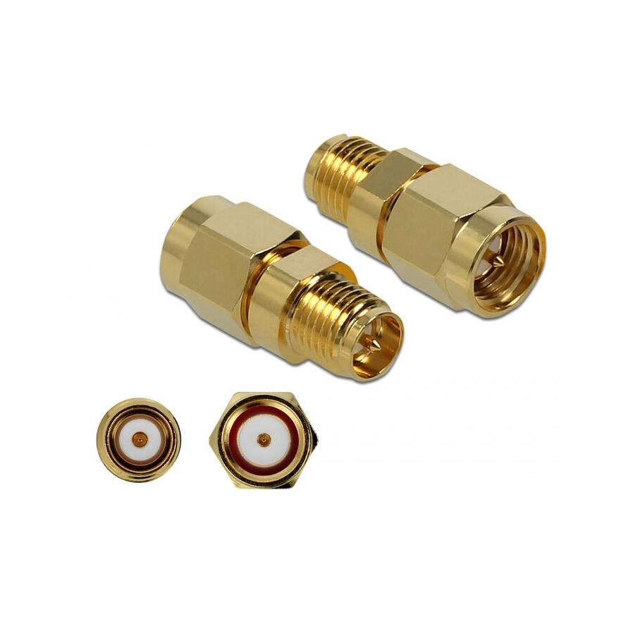 Delock SMA -> RP-SMA M/F adapter aranyozott 10GHz (89973)