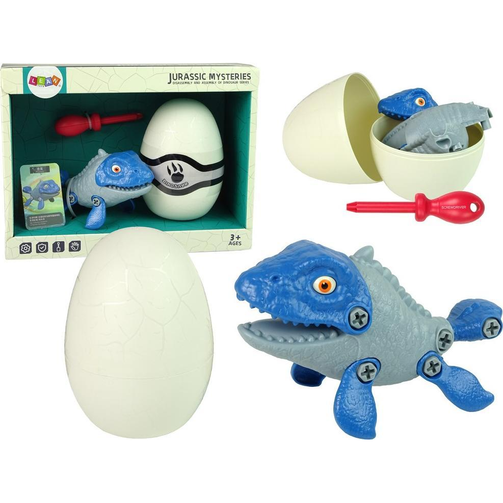 Dinoszaurusz Moszaszaurusz Készlet - Tojással, DIY Csavarhúzóval, Kék (10416)
