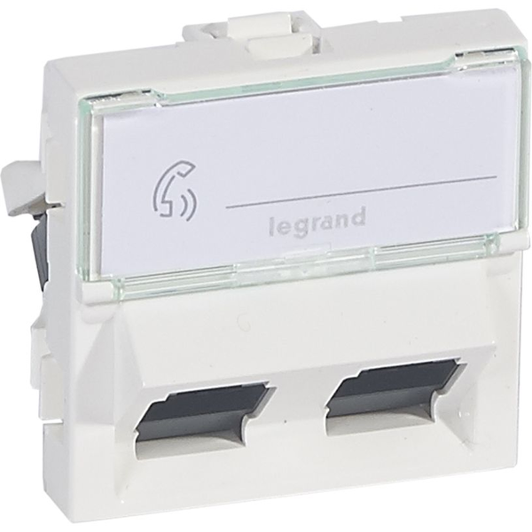 Legrand 076504 Program Mosaic 2 x RJ 45 árnyékolatlan (UTP)fehér RJ 45 informatikai csatlakozóaljzat