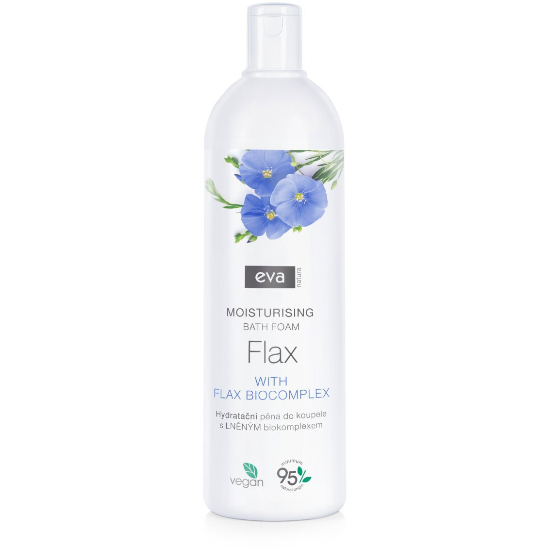 EVA NATURA Hidratáló fürdőhab, len biokomplex, 750 ml (5900002075400)