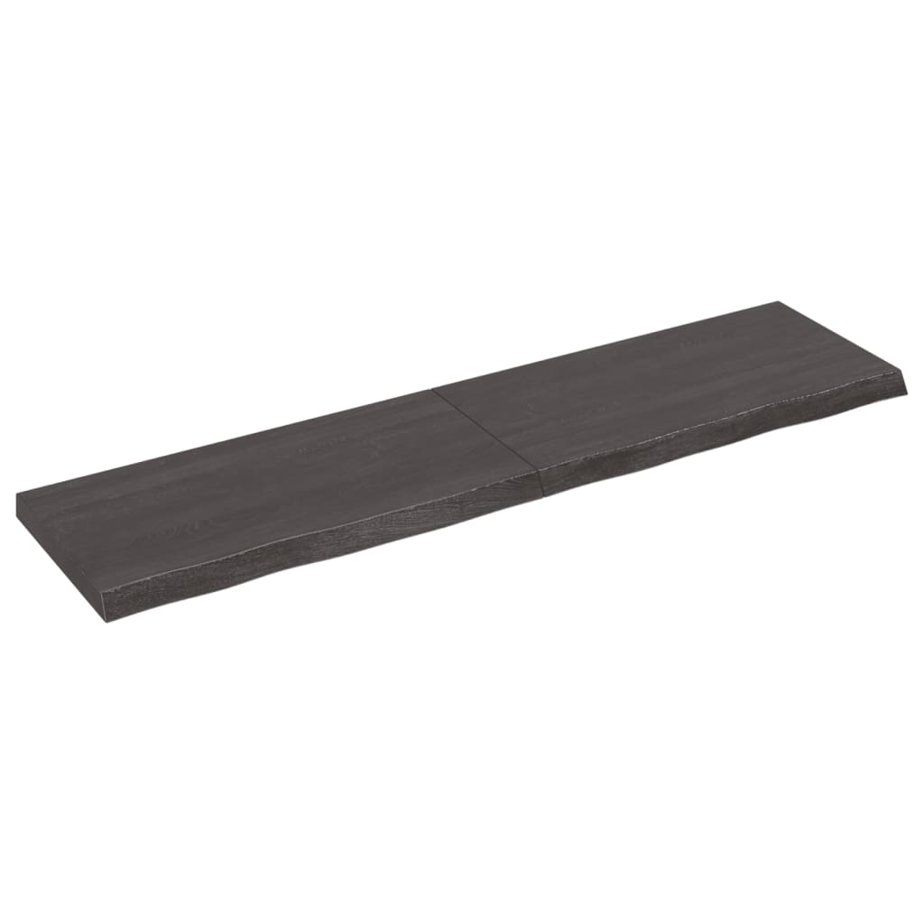 sötétbarna kezelt tömör tölgyfa fali polc 120 x 30 x (2-4) cm (363812)