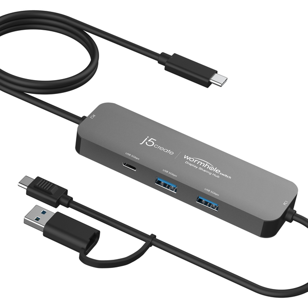 j5create JCH462-N interface hub USB 3.2 Gen 1 (3.1 Gen 1) Type-A + Type-C 5000 Mbit/s Grijs