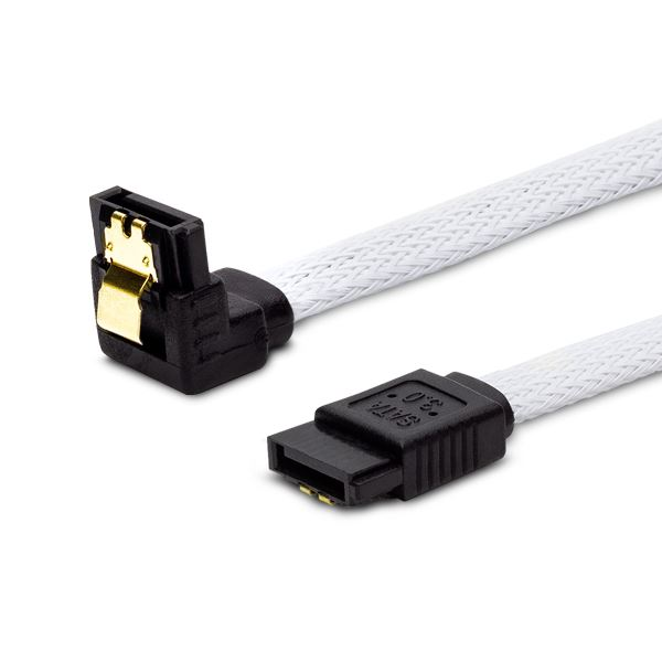 Cablu de date, Savio, SATA III, 50 cm, Alb/Negru