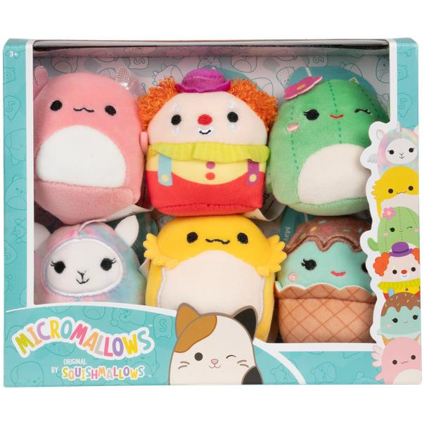 Squishmallows Micromallows 6Pack Axolotl, Bohóc, Láma-pegakorn, Kaktusz, Agáma, Cupcake (191726747987)