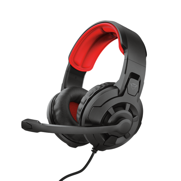 Trust GXT 411 Radius Headset Ledningsført Spil Sort, Rød